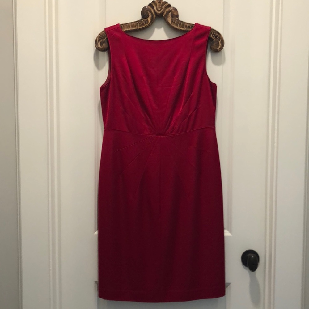 Red sheath dress